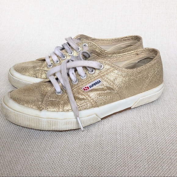 SUPERGA Gold Canvas Tennis Shoe - Picture 3 of 5